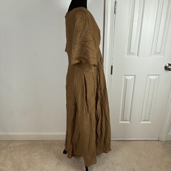 Mila Mae‎ Dolman Sleeve A-Line V-Neck Maxi Dress in Mocha Brown Size XL NWOT - Picture 3 of 6